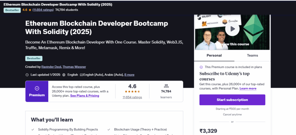 Ethereum Blockchain Developer Bootcamp With Solidity (2025)
