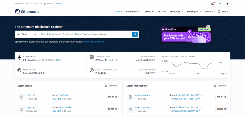 Etherscan, BscScan, and Polygonscan,