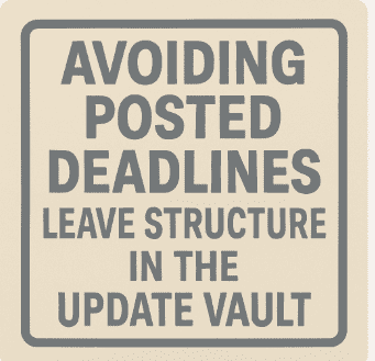 Avoiding Posted Deadlines Leave Structure in the Update Vault