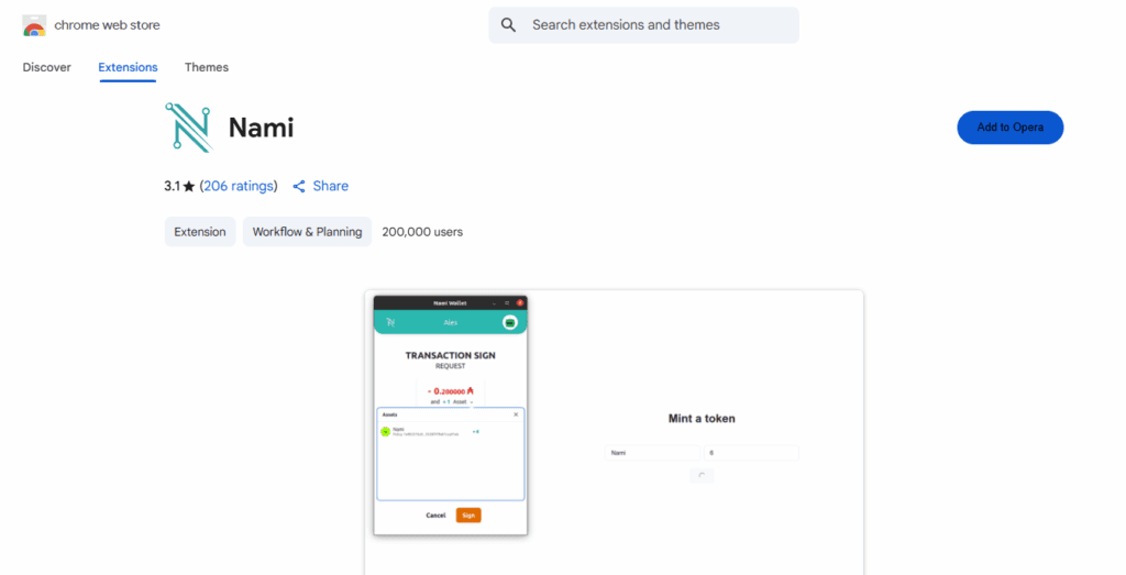 Nami Wallet Extension