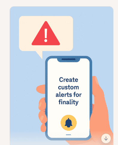 Create custom alerts for finality.
