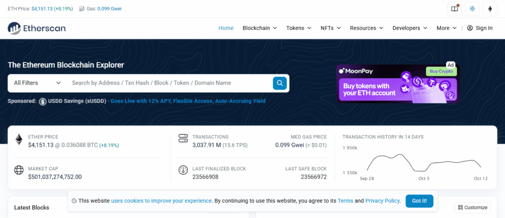 Inspect the Source Chain on Etherscan