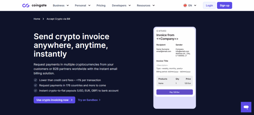 CoinGate Invoicing